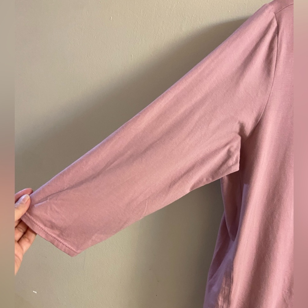 J Jill luxe supima A line tunic 3/4 sleeves pink Large - Picture 3 of 4